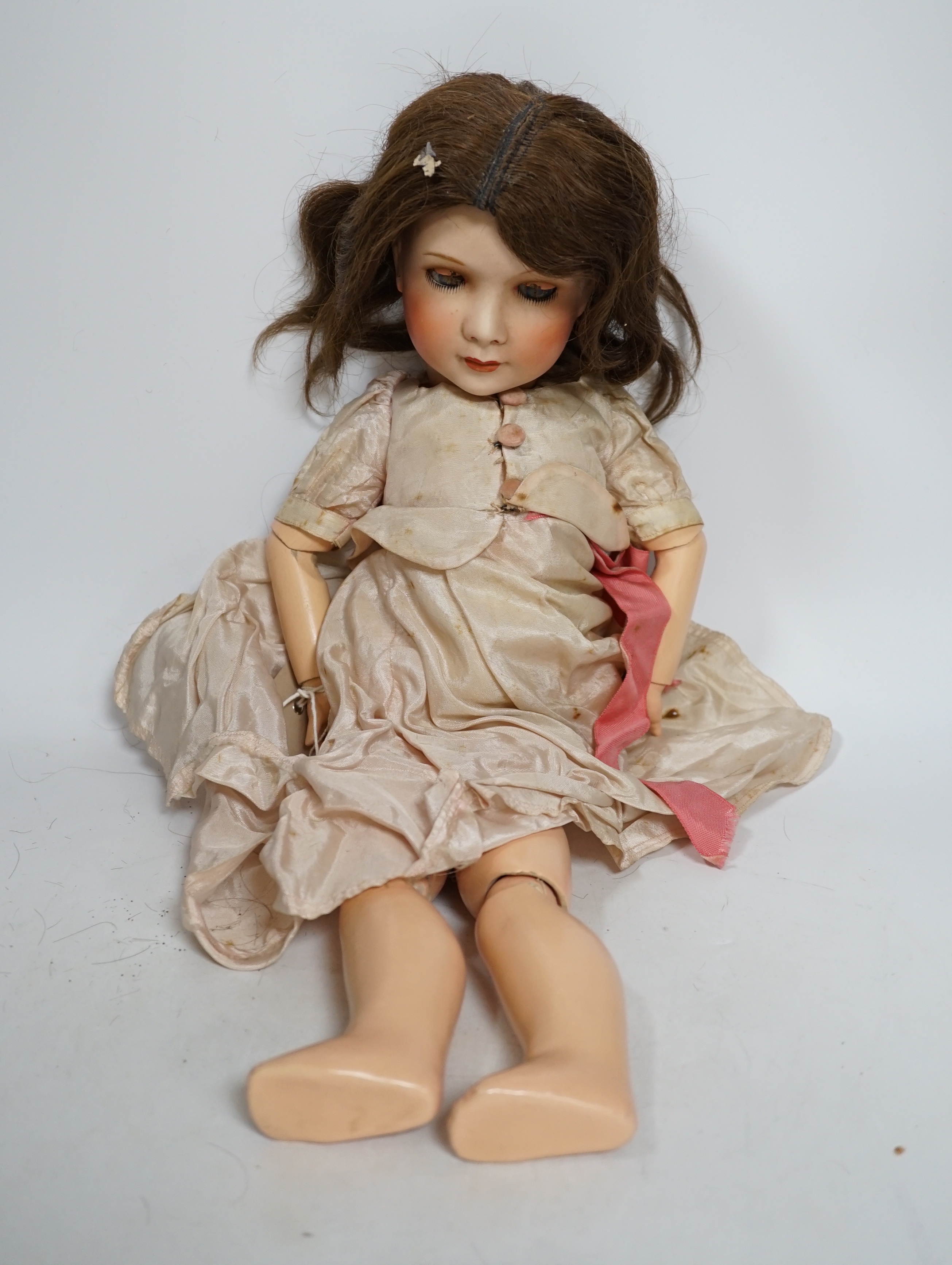 A Jumeau Unis bisque doll, mould 306, Princess Elizabeth, 1938, 46cm tall